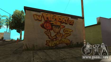 Graffiti de GTA 5 en la zona del callejón sin sa para GTA San Andreas