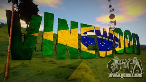Vinewood Sign Brazilian Flag para GTA San Andreas