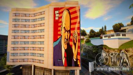 Edificio y valla publicitaria con temática de GTA para GTA San Andreas