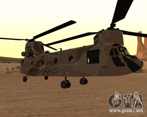 Camuflaje del desierto del CH-47 Chinook iraní - para GTA San Andreas