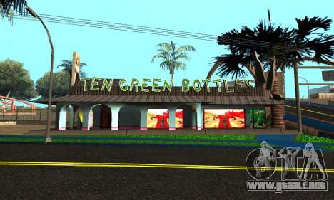 Textura de las Botellas Verdes de la Barra Diez para GTA San Andreas