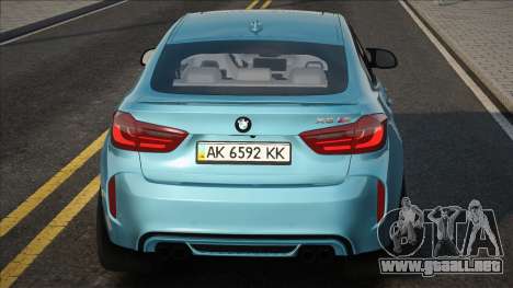 BMW X6M UKR Plate para GTA San Andreas