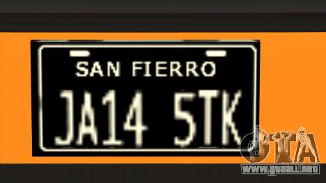 Archivo Vehicle.txd con placas negras y coches P para GTA San Andreas
