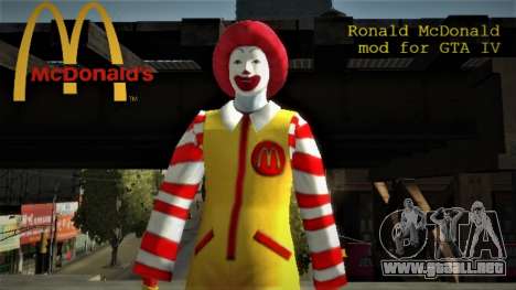 Ronald McDonald para GTA 4