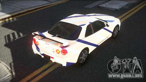 Nissan Skyline R34 GT-R XD-L S8 para GTA 4